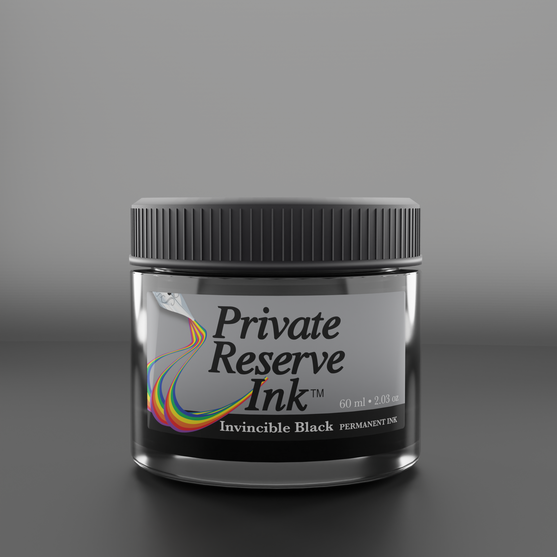 Invincible Black - 60ml ink bottle – Private Reserve Ink Invincible Black - 60ml ink bottle – Private Reserve Ink