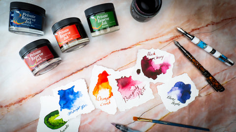 Private Reserve fountain pen ink colors for journaling and writing