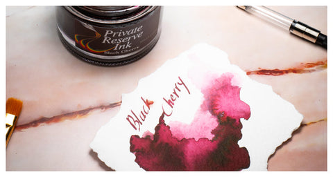 Private Reserve fountain pen ink showing smooth ink flow, rich color, dry time, and improved writing performance