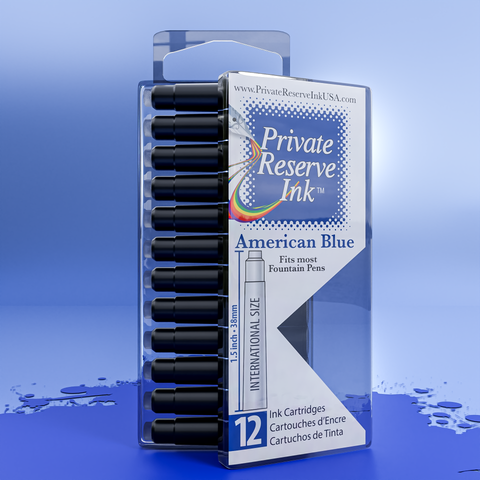 American Blue Ink Cartridges, 12 pcs clear box