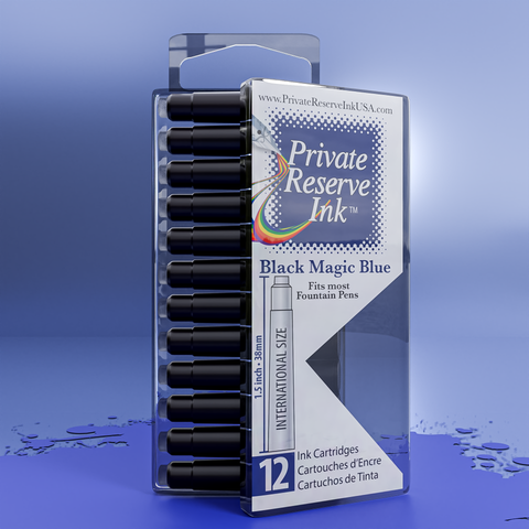 Black Magic Blue Ink Cartridges, 12 pcs clear box