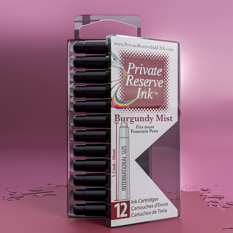 Burgundy Mist Ink Cartridges, 12 pcs clear box