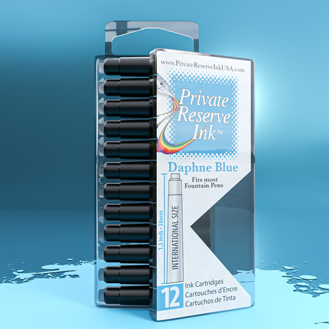 Daphne Blue Ink Cartridges, 12 pcs clear box