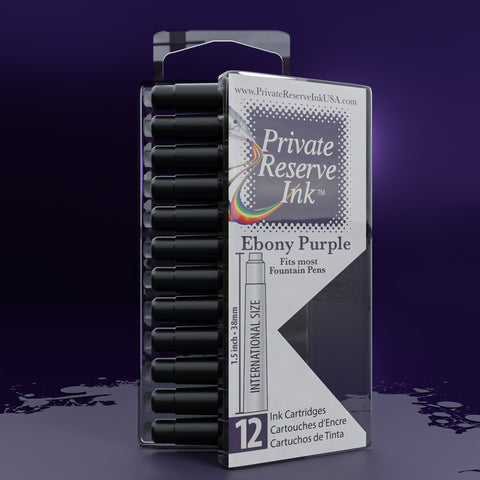 Ebony Purple Ink Cartridges, 12 pcs clear box