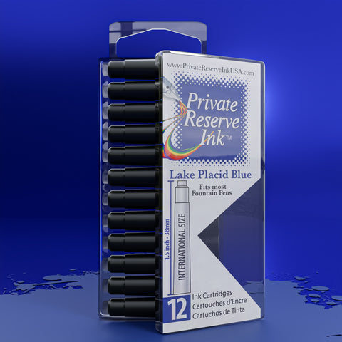 Lake Placid Blue Ink Cartridges, 12 pcs clear box