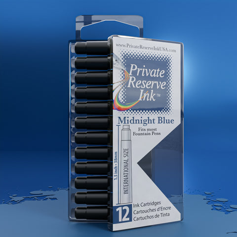 Midnight Blue Ink Cartridges, 12 pcs clear box