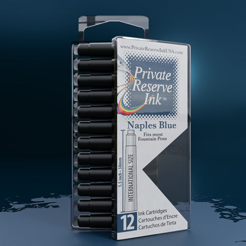 Naples Blue Ink Cartridges, 12 pcs clear box