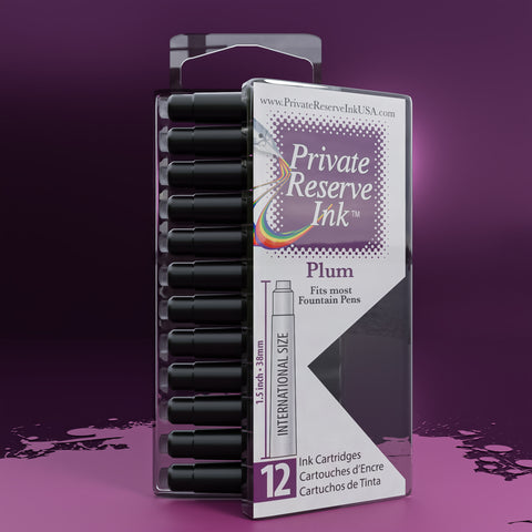 Plum Ink Cartridges, 12 pcs clear box