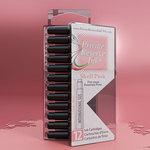 Shell Pink Ink Cartridges, 12 pcs clear box