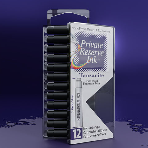 Tanzanite Ink Cartridges, 12 pcs clear box