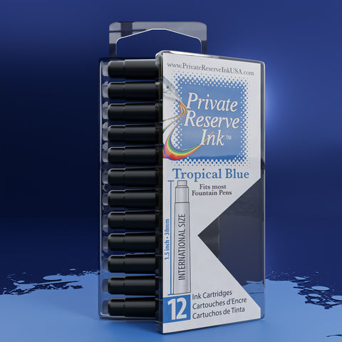 Tropical Blue Ink Cartridges, 12 pcs clear box